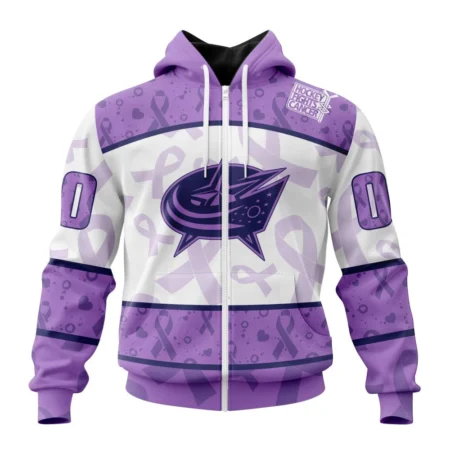 NHL Columbus Blue Jackets Special Lavender Fight Cancer,QTNHL 080524B3111