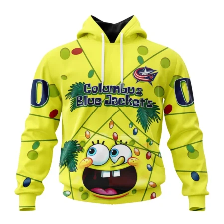 Columbus Blue Jackets, Specialized Jersey With Spongebob ,QTNHL080524A3273