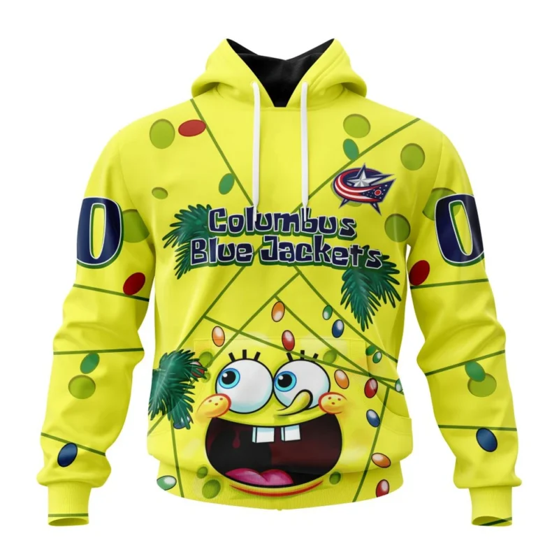 Columbus Blue Jackets, Specialized Jersey With Spongebob ,QTNHL080524A3273