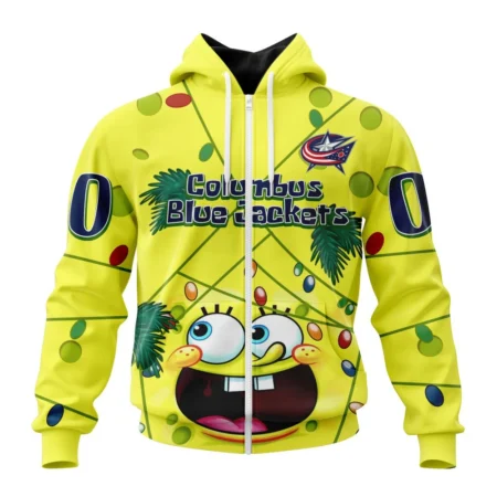 Columbus Blue Jackets, Specialized Jersey With Spongebob ,QTNHL 080524B3273