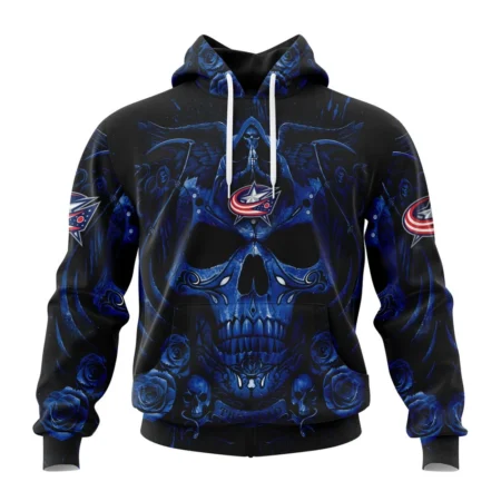 NHL Columbus Blue Jackets Special Design With Skull Art,QTNHL080524A349