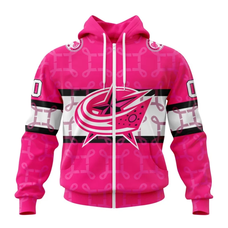 NHL Columbus Blue Jackets, Specialized Design I Pink I Can, In October We Wear Pink Breast Cancer,QTNHL 080524B3628