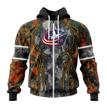 NHL Columbus Blue Jackets, Specialized Design Wih Camo Concepts For Hungting In Forest,QTNHL 080524B3659