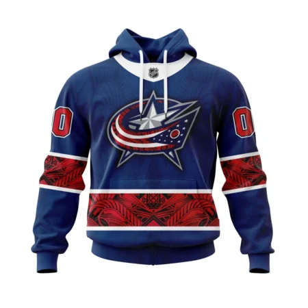 Columbus Blue Jackets, Specialized Native With Samoa Culture ,QTNHL080524A3847