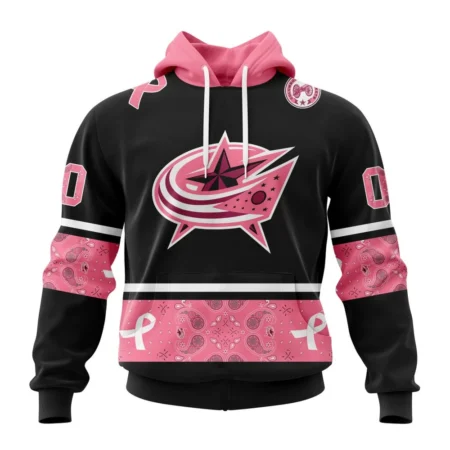 NHL Columbus Blue Jackets, Specialized Design In Classic Style With Paisley, In October We Wear Pink Breast Cancer,QTNHL080524A393