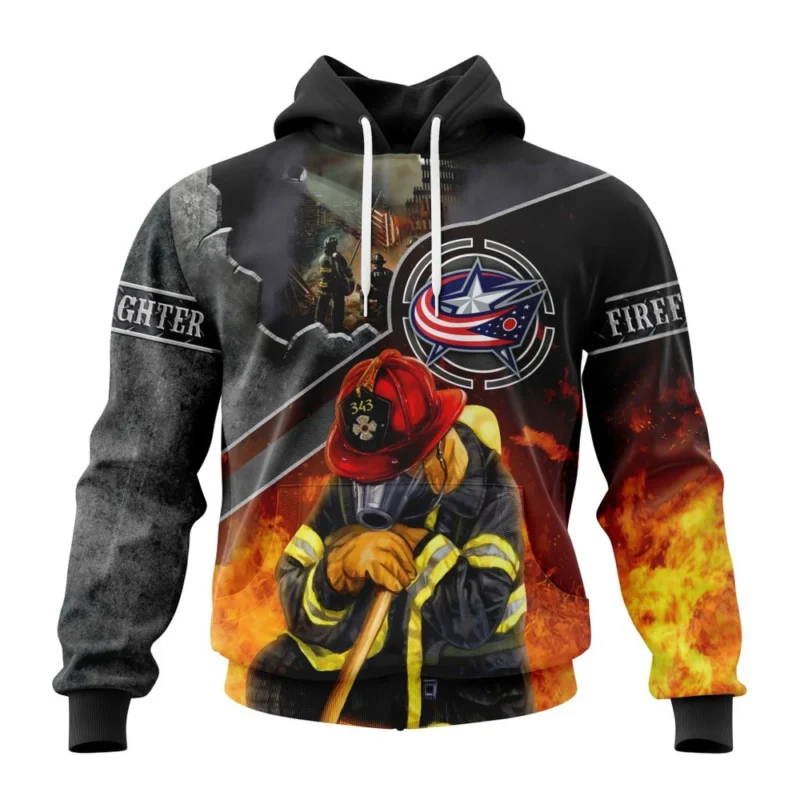 NHL Columbus Blue Jackets, Specialized Kits To Honor Firefighter In Patriot Day We Will Never Forget,QTNHL080524A398