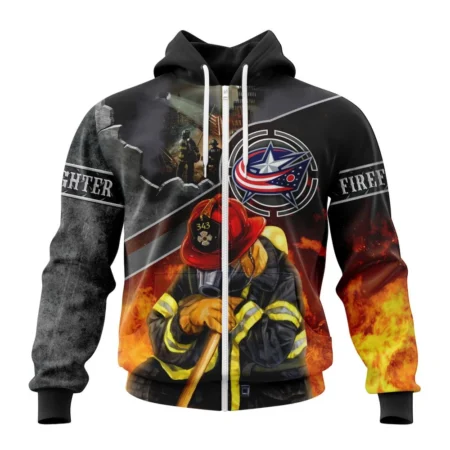 NHL Personalized Name And Number, Columbus Blue Jackets, Specialized Kits To Honor Firefighter In Patriot Day We Will Never Forget,QTNHL Personalized Name And Number,080524B398