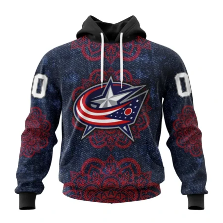 NHL Columbus Blue Jackets, Specialized Mandala Style,QTNHL080524A4060