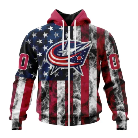 NHL Personalized Name And Number, Columbus Blue Jackets Special Design For Independence Day The Fourth Of July,QTNHL Personalized Name And Number,080524B498