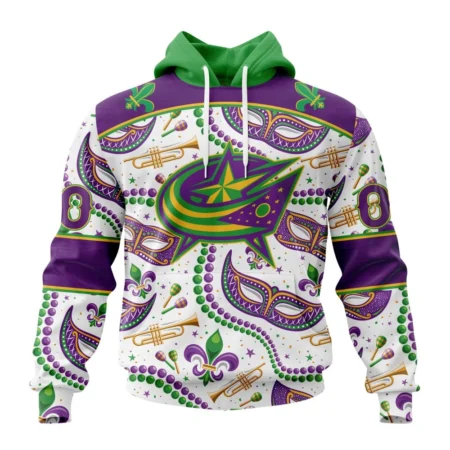 NHL Columbus Blue Jackets Special Mardi Gras Design,QTNHL080524A748