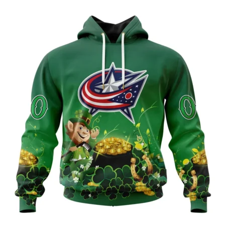 NHL Columbus Blue Jackets Special Design For St. Patrick' Day,QTNHL080524A910