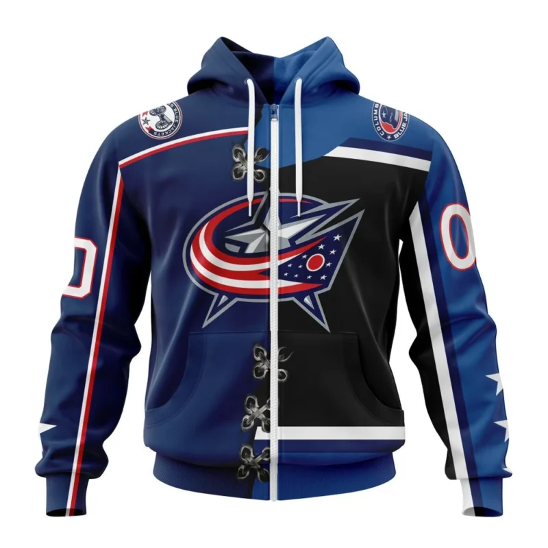 NHL Personalized Name And Number, Columbus Blue Jackets Special Home Mix Reverse Retro Personalized Kits,QTNHL Personalized Name And Number,080524B940