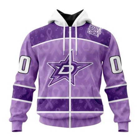 NHL Personalized Name And Number, Dallas Stars New Lavender Hockey Fight Cancer,QTNHL Personalized Name And Number,080524B1489