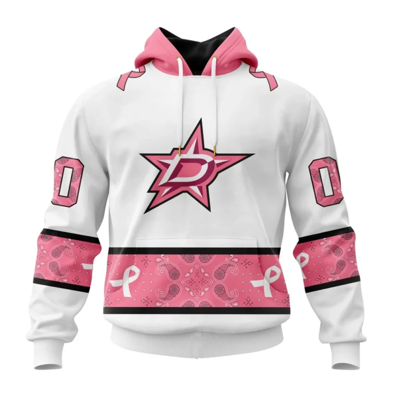 NHL Dallas Stars In Classic Style With Paisley, In October We Wear Pink Breast Cancer,QTNHL080524A1676