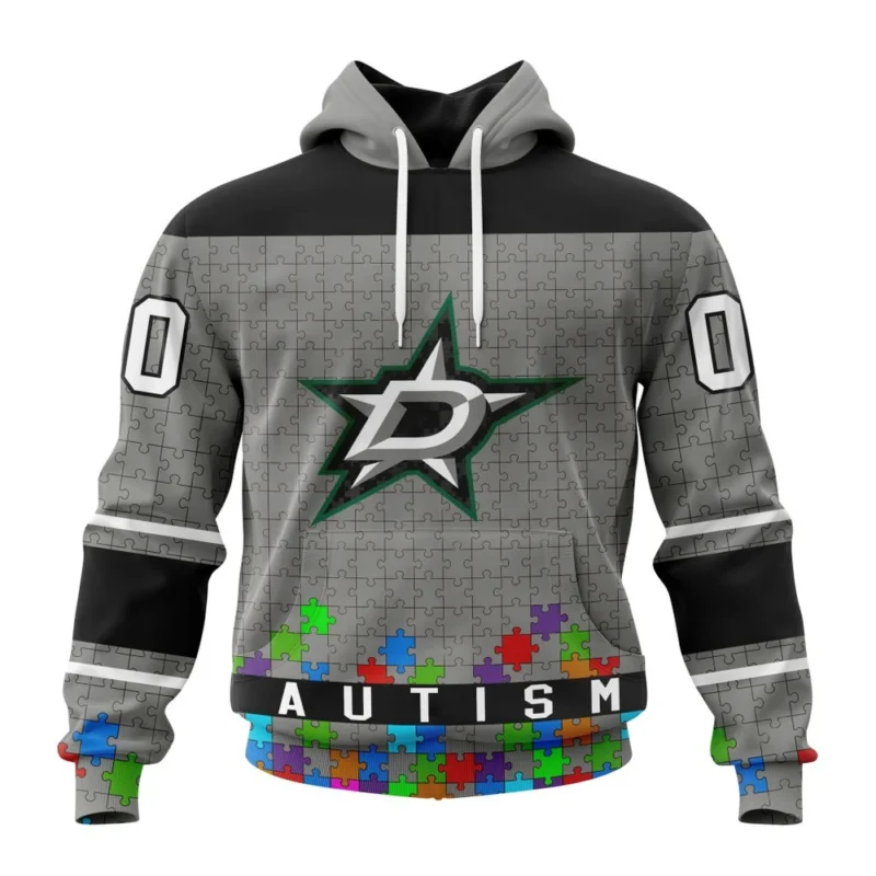 NHL Dallas Stars, Specialized Unisex Kits Hockey Fights Against Autism,QTNHL080524A2664