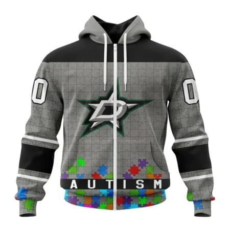 NHL Personalized Name And Number, Dallas Stars, Specialized Unisex Kits Hockey Fights Against Autism,QTNHL Personalized Name And Number,080524B2664