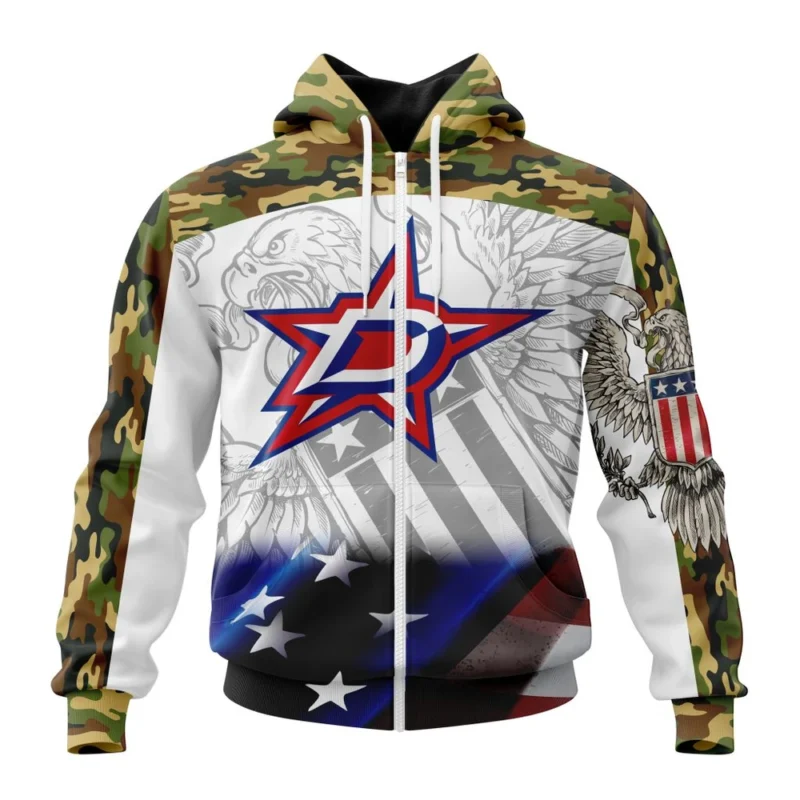 NHL Dallas Stars, Specialized Design With Our America Flag And Our America Eagle,QTNHL 080524B3450