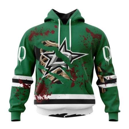 NHL Dallas Stars, Specialized Design Jersey With Your Ribs For Halloween,QTNHL080524A3510