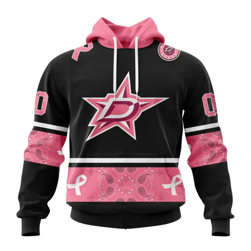 NHL Dallas Stars, Specialized Design In Classic Style With Paisley, In October We Wear Pink Breast Cancer,QTNHL080524A3596