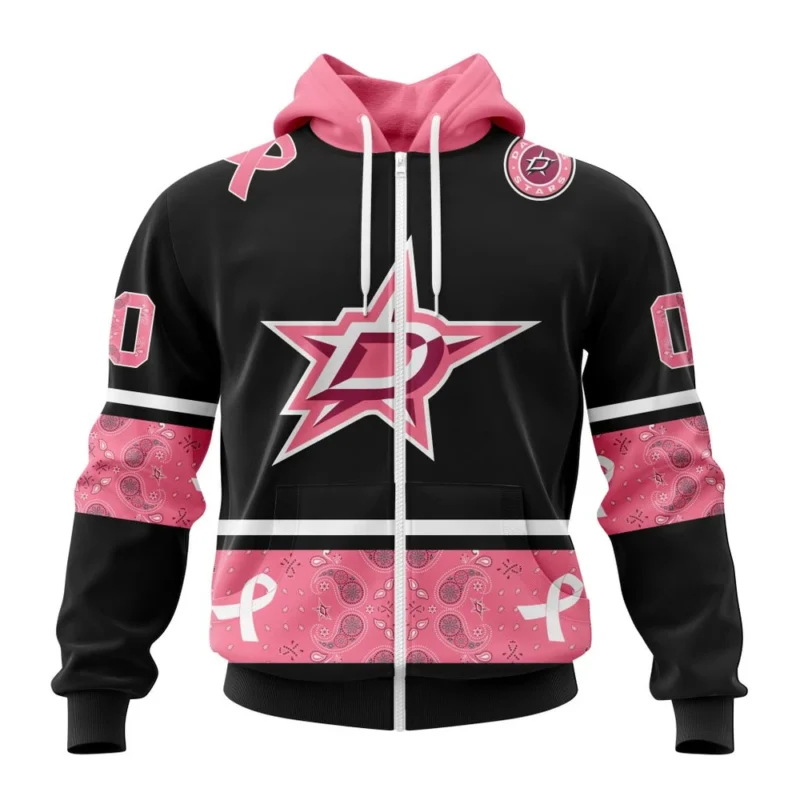 NHL Dallas Stars, Specialized Design In Classic Style With Paisley, In October We Wear Pink Breast Cancer,QTNHL 080524B3596