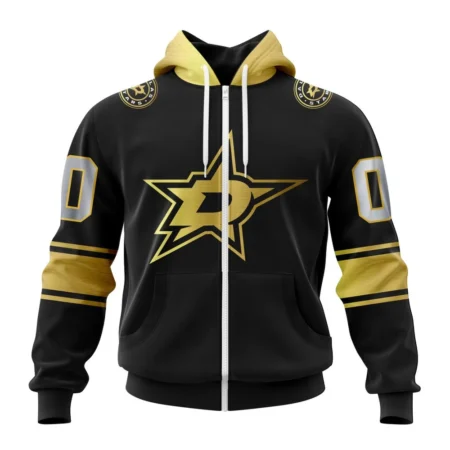 NHL Personalized Name And Number, Dallas Stars Special Black And Gold Design,QTNHL Personalized Name And Number,080524B776