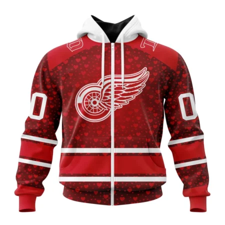 NHL Personalized Name And Number, Detroit Red Wings Special Gift For Valentines Day,QTNHL Personalized Name And Number,080524B1001