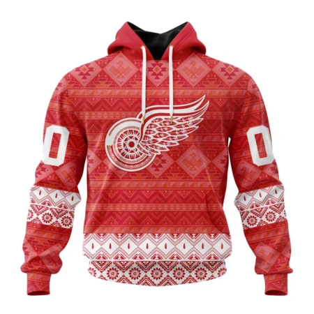 NHL Detroit Red Wings Special Design With Native Pattern,QTNHL080524A1331