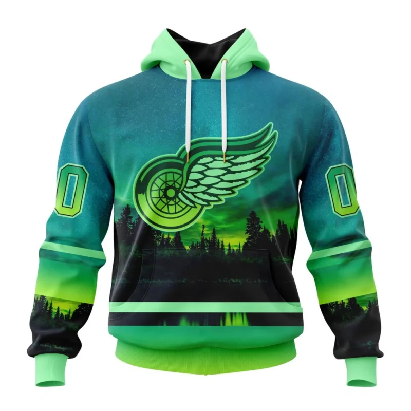 NHL Detroit Red Wings Special Northern Lights Design,QTNHL080524A1383