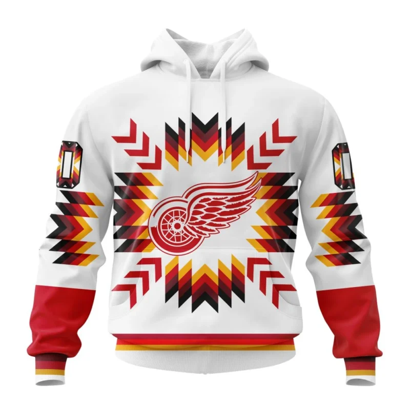 NHL Detroit Red Wings Special Design With Native Pattern,QTNHL080524A1586