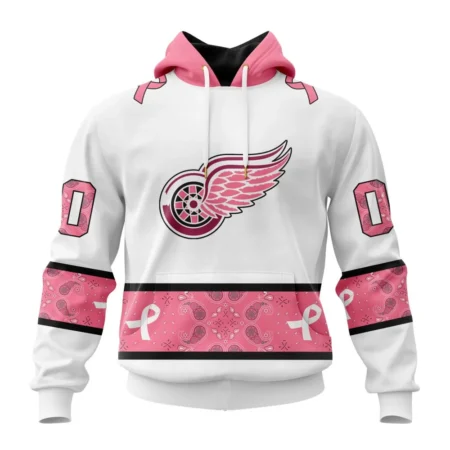 NHL Detroit Red Wings In Classic Style With Paisley, In October We Wear Pink Breast Cancer,QTNHL080524A1677