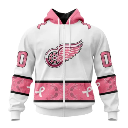 NHL Personalized Name And Number, Detroit Red Wings In Classic Style With Paisley, In October We Wear Pink Breast Cancer,QTNHL Personalized Name And Number,080524B1677