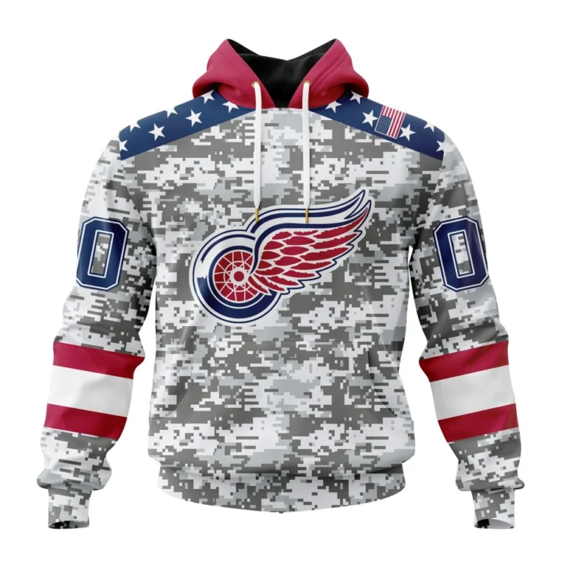 NHL Detroit Red Wings Special Camo Design For Veterans Day,QTNHL080524A1808