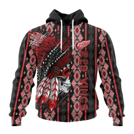 NHL Detroit Red Wings Special Skull Native Design,QTNHL080524A2119