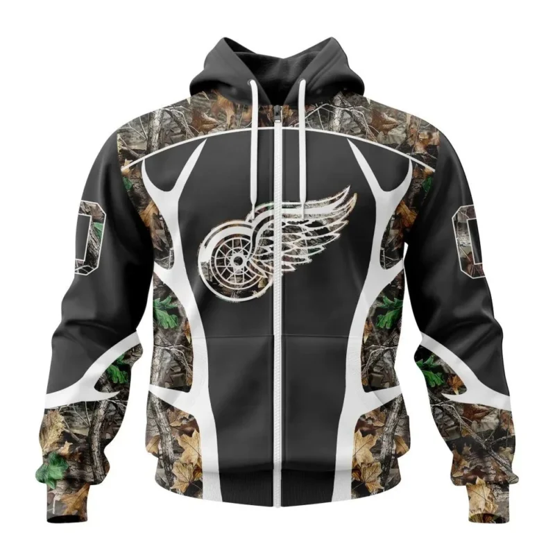 NHL Personalized Name And Number, Detroit Red Wings Special Camo Hunting Design ,QTNHL Personalized Name And Number,080524B2215