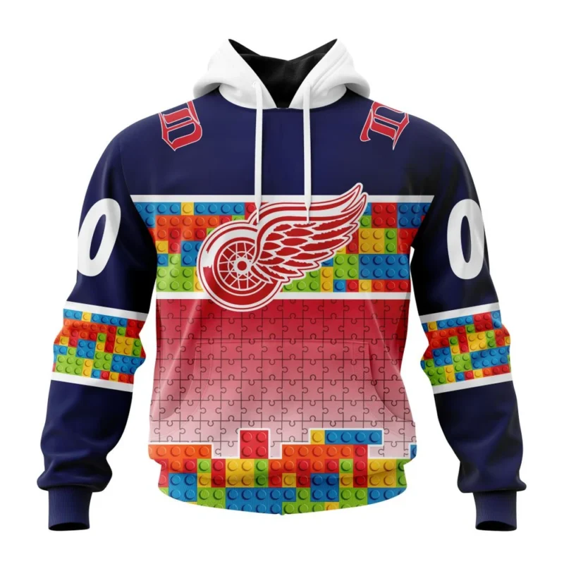 NHL Detroit Red Wings Special Autism Awareness Design ,QTNHL080524A2244