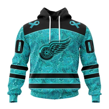 NHL Detroit Red Wings Special Design Fight Ovarian Cancer,QTNHL080524A2425