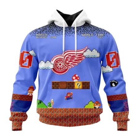 NHL Detroit Red Wings Special Kits With Super Mario Game Design,QTNHL080524A2452