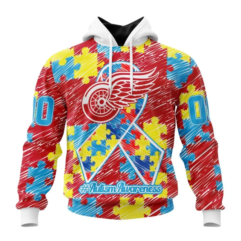 NHL Detroit Red Wings Special Autism Awareness Design,QTNHL080524A2481