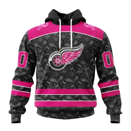 NHL Detroit Red Wings Special Pink In The Rink Fight Breast Cancer,QTNHL080524A251