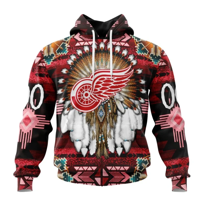 NHL Detroit Red Wings Special Native Costume Design,QTNHL080524A2688