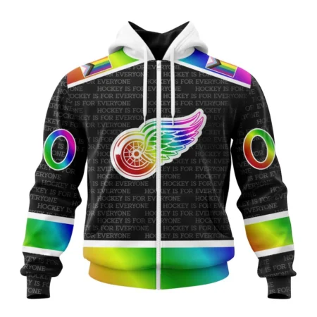 NHL Personalized Name And Number, Detroit Red Wings Special Pride Design Hockey Is For Everyone,QTNHL Personalized Name And Number,080524B2716