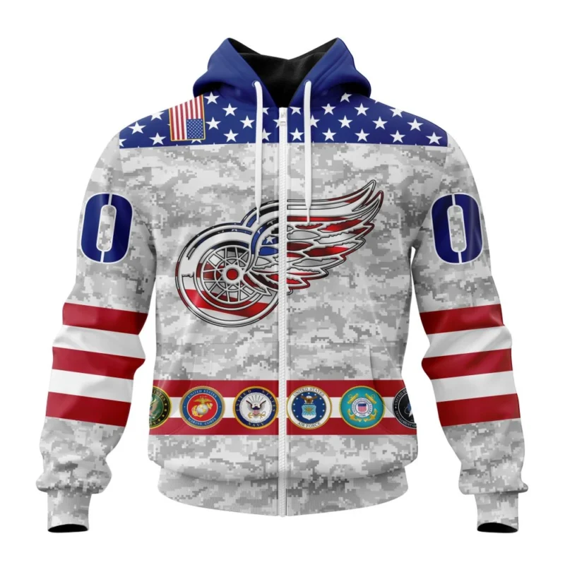 NHL Personalized Name And Number, Detroit Red Wings Armed Forces Appreciation,QTNHL Personalized Name And Number,080524B2774