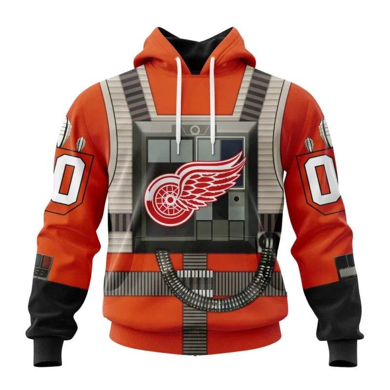 NHL Detroit Red Wings Star Wars Rebel Pilot Design,QTNHL080524A280