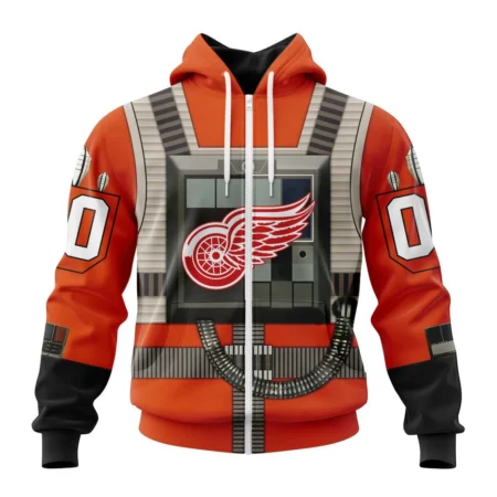 NHL Personalized Name And Number, Detroit Red Wings Star Wars Rebel Pilot Design,QTNHL Personalized Name And Number,080524B280