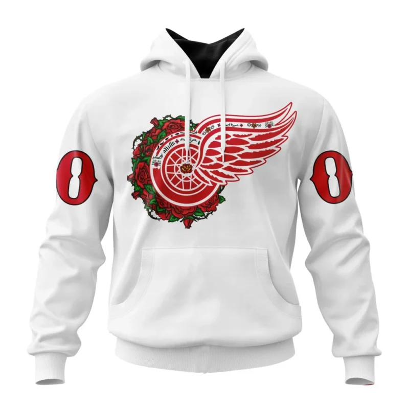 NHL Detroit Red Wings, Specialized Unisex Kits Dia De Muertos,QTNHL080524A2864