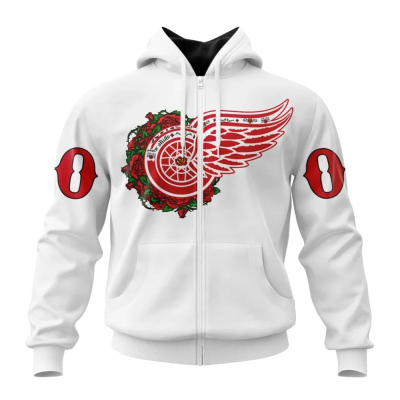 NHL Detroit Red Wings, Specialized Unisex Kits Dia De Muertos,QTNHL 080524B2864