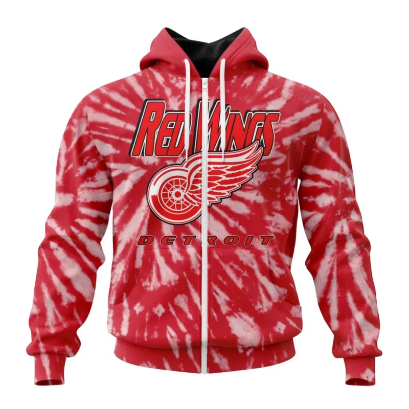 NHL Personalized Name And Number, Detroit Red Wings Special Retro Vintage Tie Dye,QTNHL Personalized Name And Number,080524B337