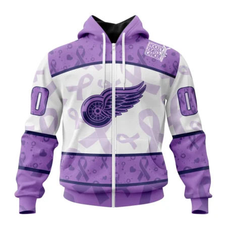 NHL Personalized Name And Number, Detroit Red Wings Special Lavender Fight Cancer,QTNHL Personalized Name And Number,080524B342