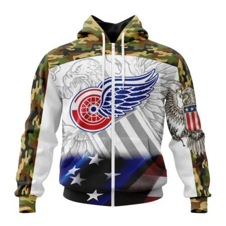 NHL Detroit Red Wings, Specialized Design With Our America Flag And Our America Eagle,QTNHL 080524B3451