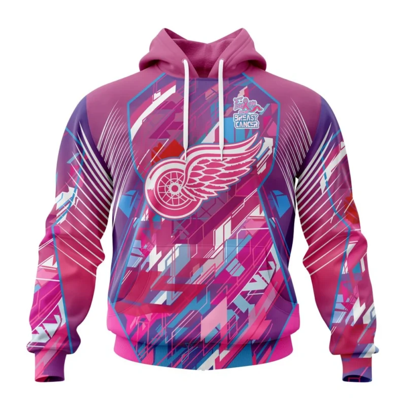 NHL Detroit Red Wings, Specialized Design I Pink I Can, Fearless Again Breast Cancer,QTNHL080524A3571